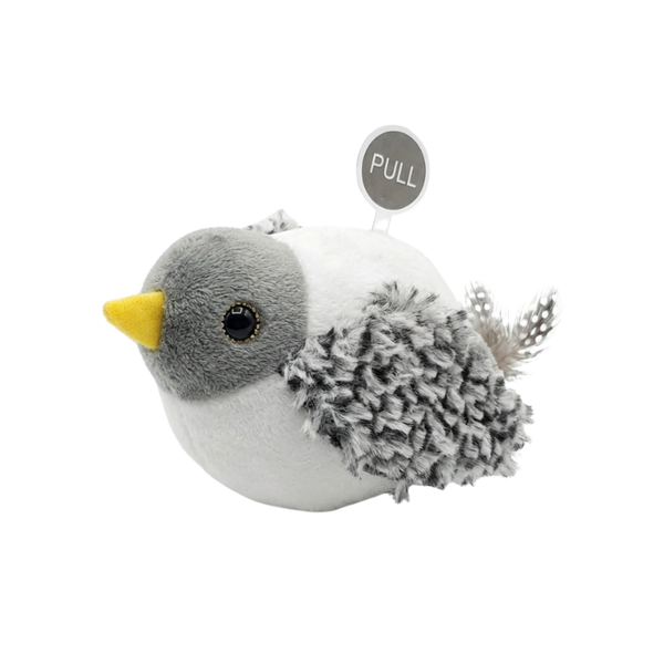 Juguete Pájaro Gris De Peluche Con Sonido Para Gato