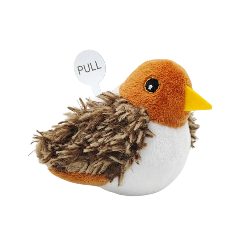 Juguete Pájaro Marrón De Peluche Con Sonido Para Gato