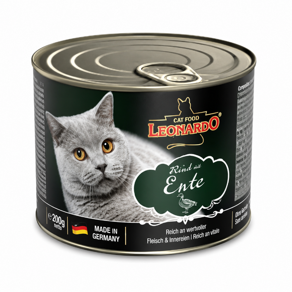 Leonardo Lata Alimento Húmedo Para Gatos Pato 200 Gr