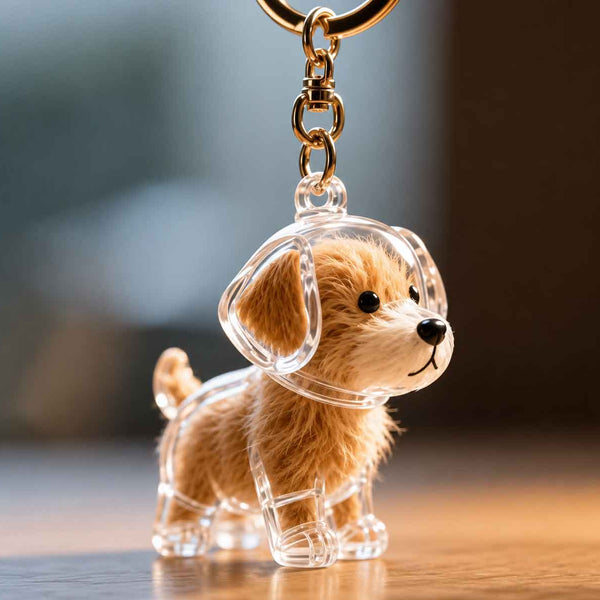 Llavero Transparente Cápsula De Almacenamiento De Pelo De Perro