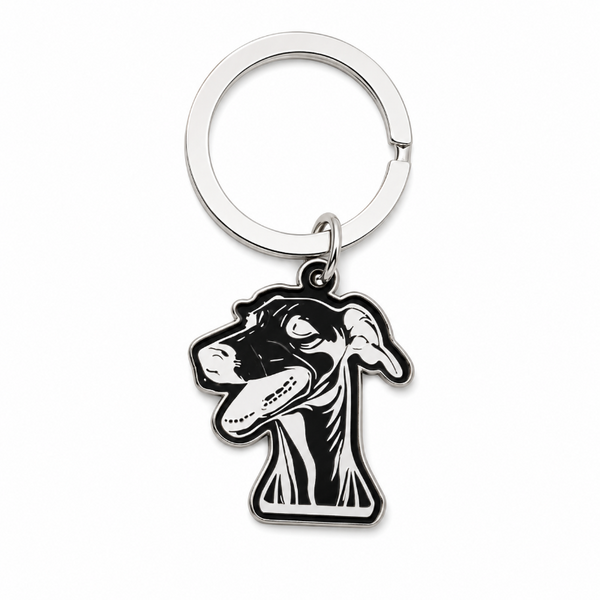 Llavero De Perro Galgo En Acero Inoxidable