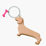 Llavero De Perro Salchicha De Madera - Moxy Pet Box