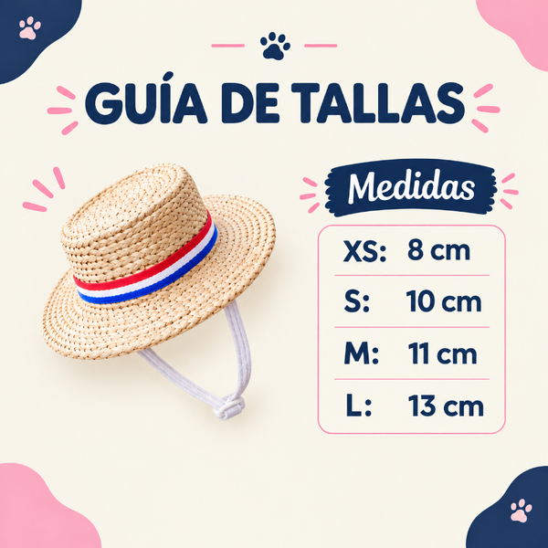 Mini Chupalla Tricolor Para Mascotas