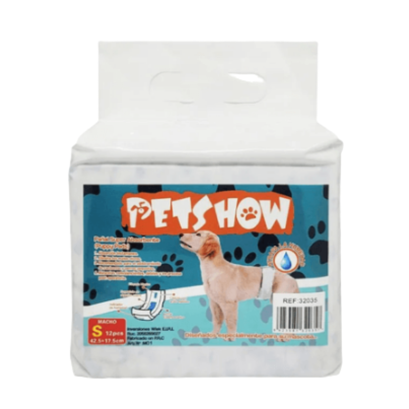 Pañales Desechables Para Perros Macho Petshow Talla S - Moxy Pet Box