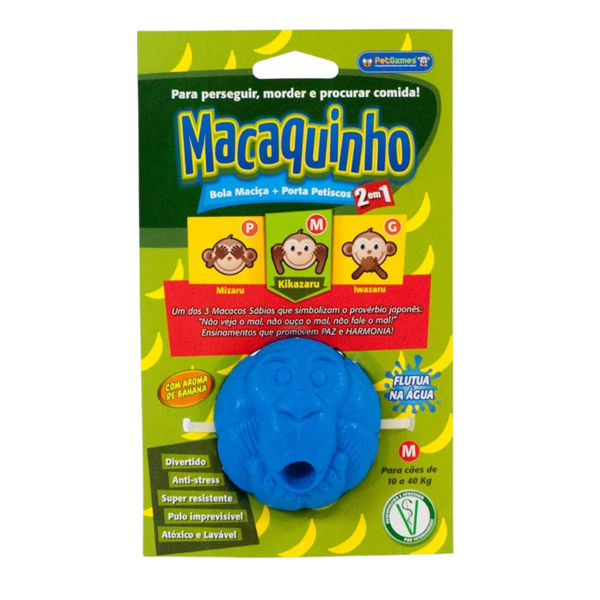 Pelota Macaquinho Para Perros Azul Con Aroma A Plátano - Moxy Pet Box