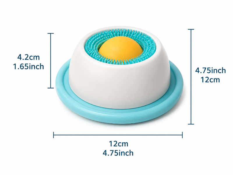 plato lamedor interactivo con bola giratoria para mascotas