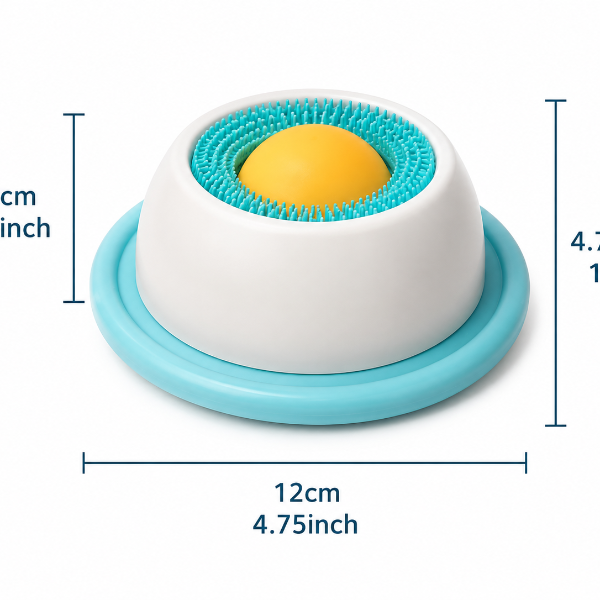 plato lamedor interactivo con bola giratoria para mascotas