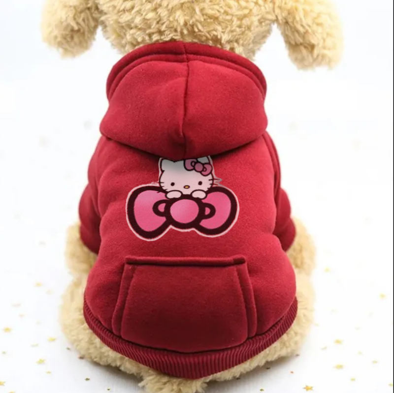 Polerón Hello Kitty Burdeo Para Mascotas Talla L - Moxy Pet Box 