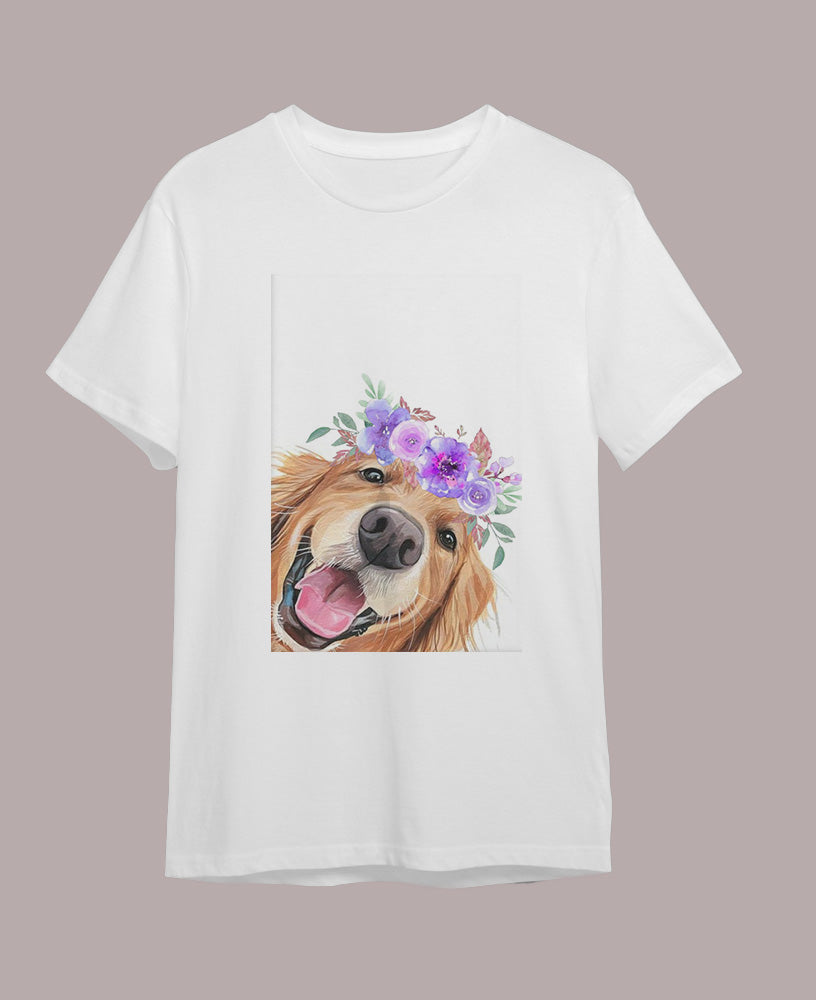Polera Unicolor Con Estampado - Golden - Moxy Pet Box
