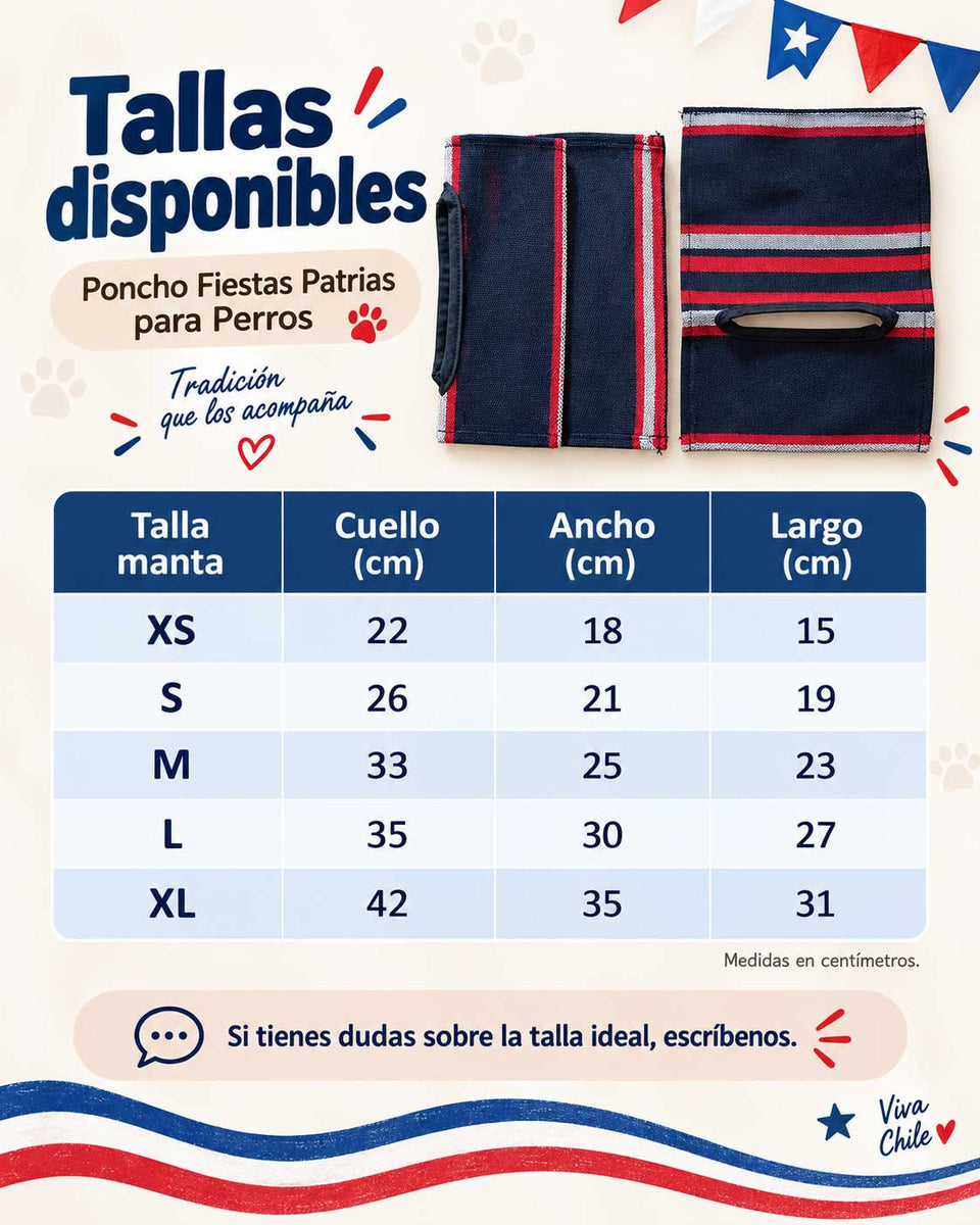Poncho Fiestas Patrias para Perros