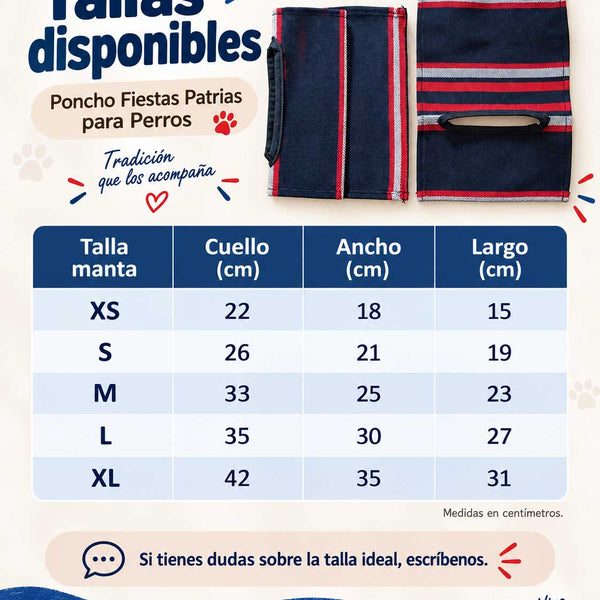 Poncho Fiestas Patrias para Perros