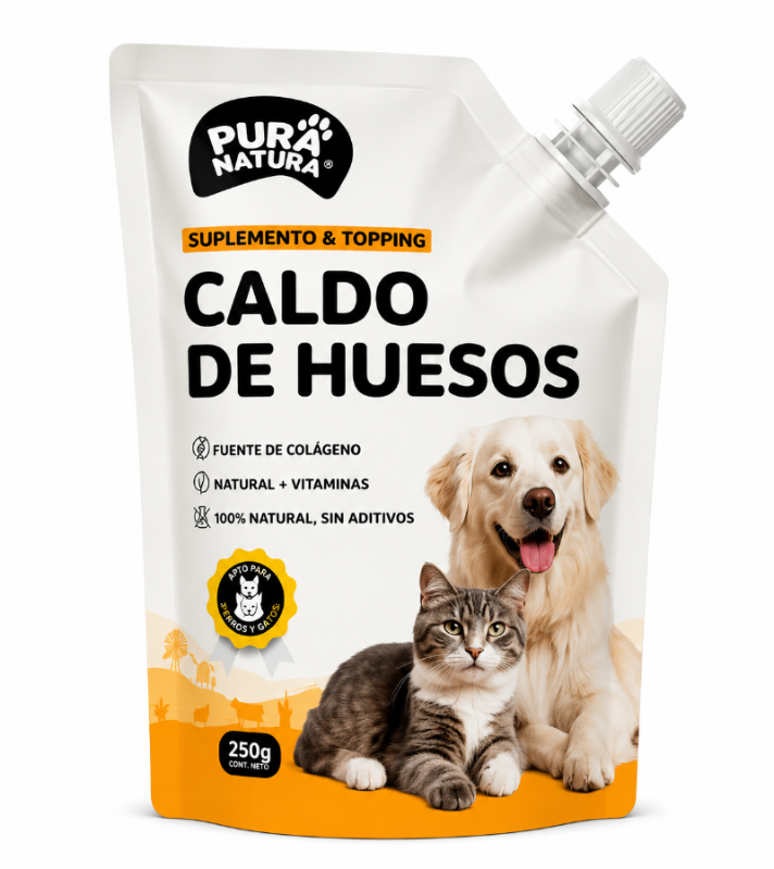 Pura Natura Caldo De Huesos 250 g Nutrición Saludable Para Tu Mascota