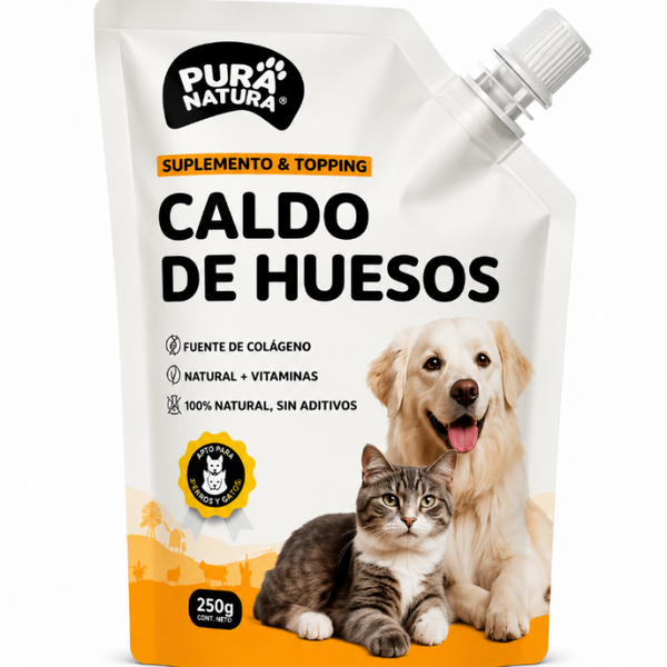 Pura Natura Caldo De Huesos 250 g Nutrición Saludable Para Tu Mascota