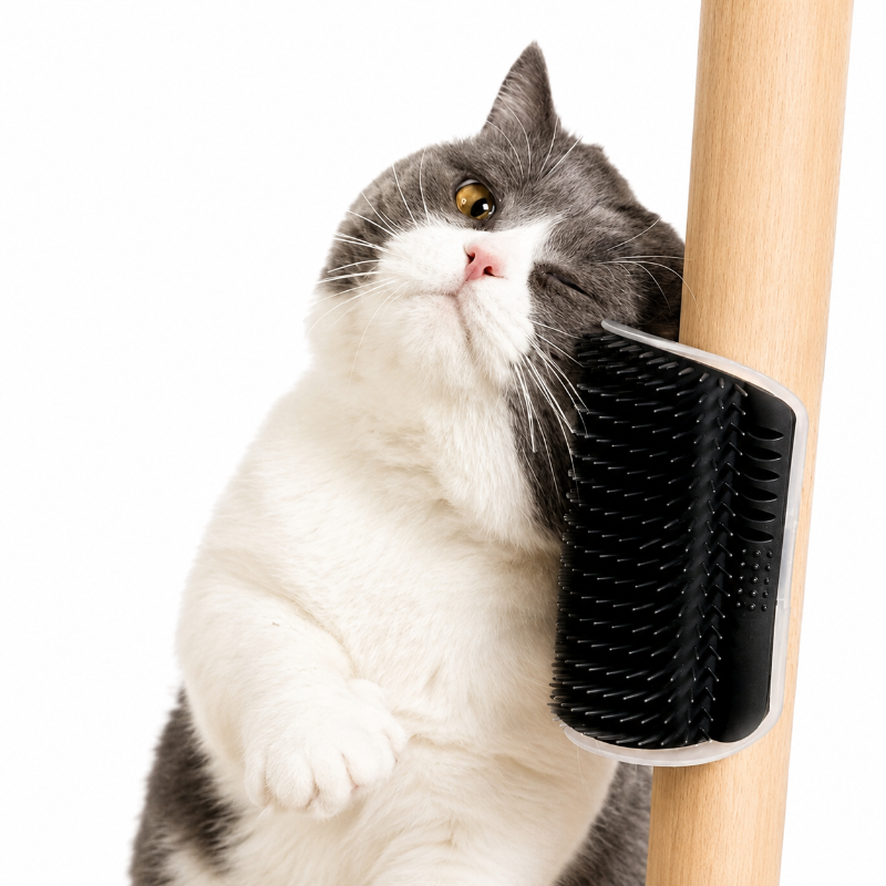Rascador De Pared Para Gatos Con Peine De Masaje Esquinero De Auto-Aseo Premium