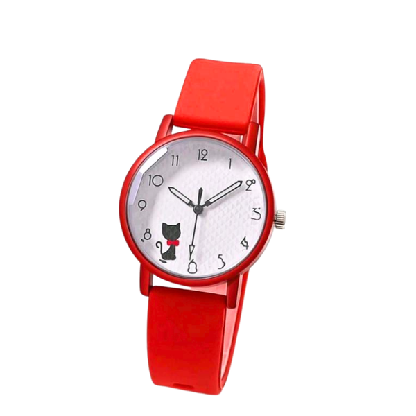 Reloj Rojo Con Gatito Para Pet Lovers - Moxy Pet Box