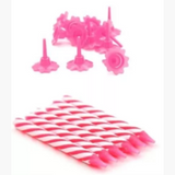 Set De 24 Velas De Cumpleaños Rosado - Moxy Pet Box