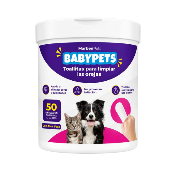 Toallitas Limpiadoras De Oídos Para Perros Y Gatos BabyPets