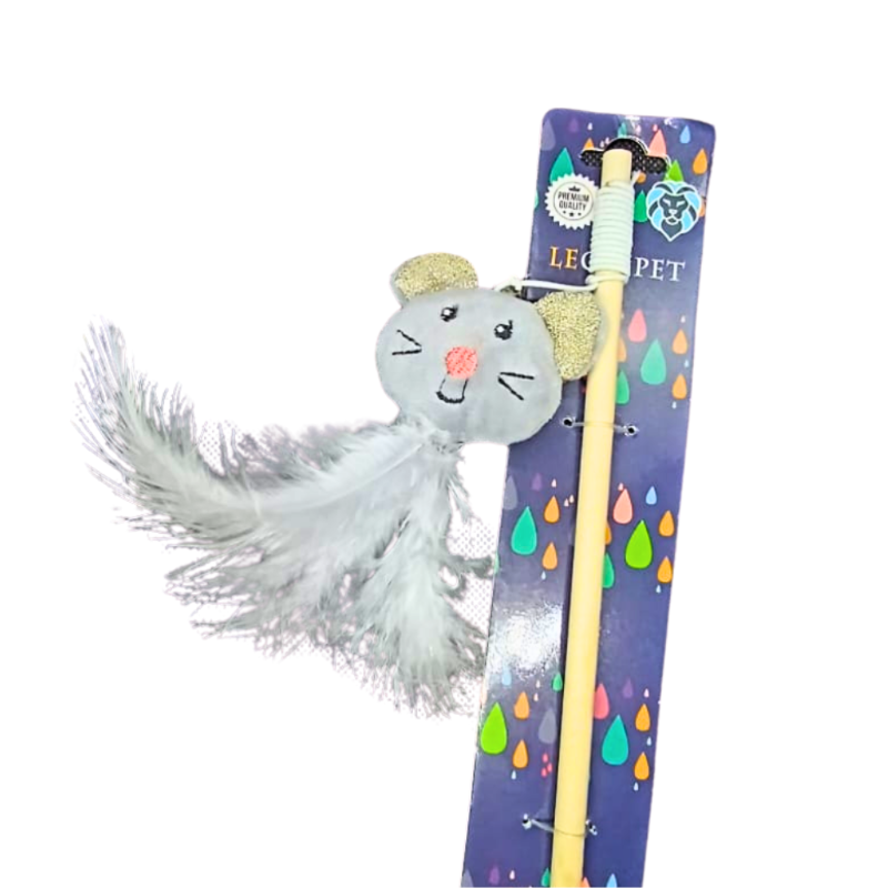 Varilla Para Gatos Con Ratón - Moxy Pet Box