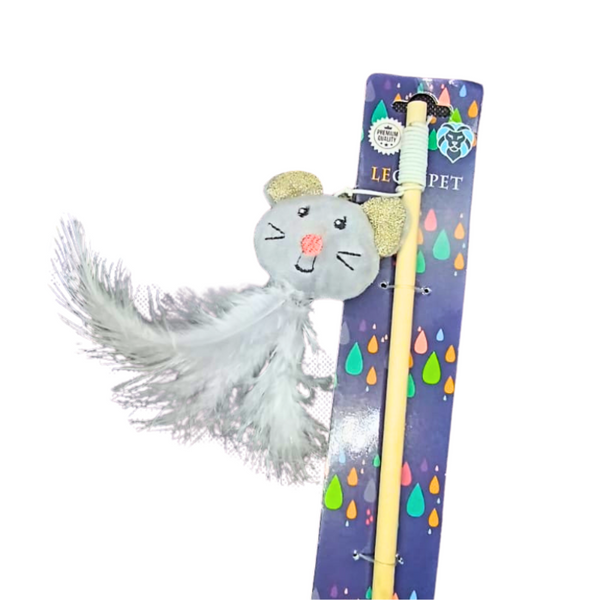 Varilla Para Gatos Con Ratón - Moxy Pet Box