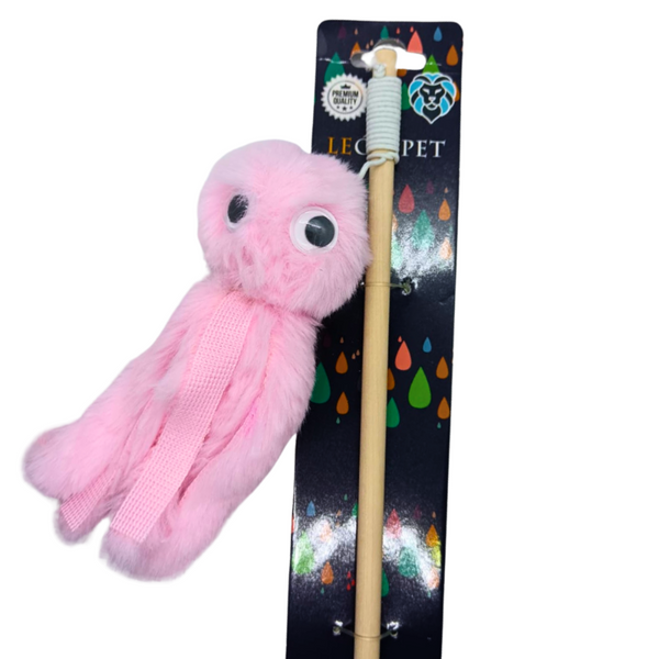 Varilla Para Gatos Con Pulpo Rosado - Moxy Pet Box