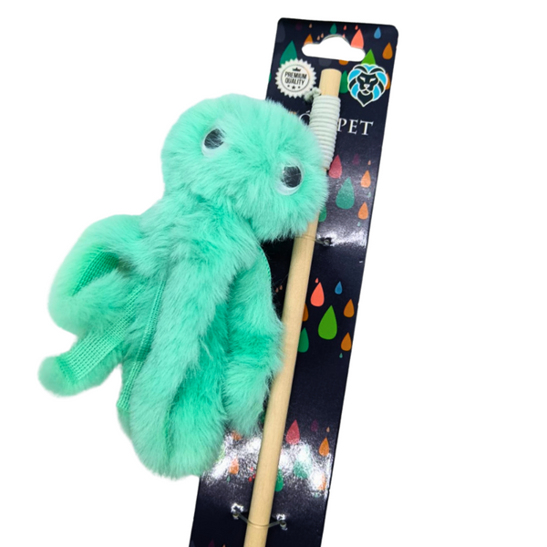 Varilla Para Gatos Con Pulpo Verde Agua - Moxy Pet Box