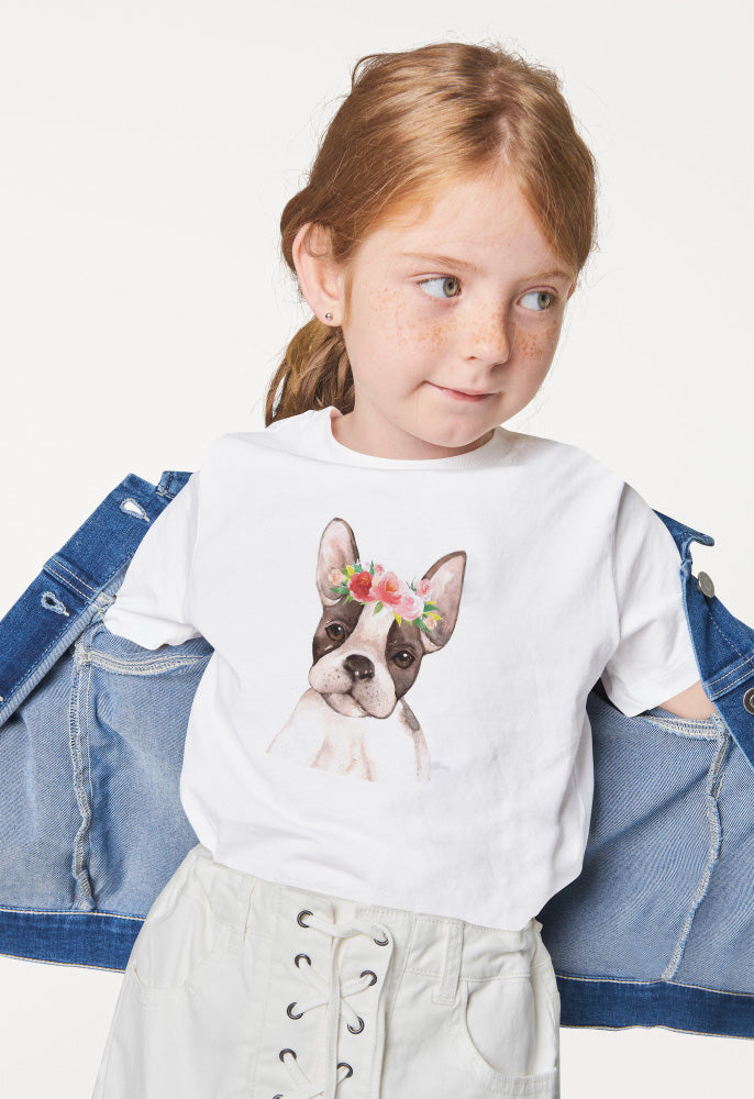 Polera Unicolor Con Estampado - Bulldog Frances - Moxy Pet Box