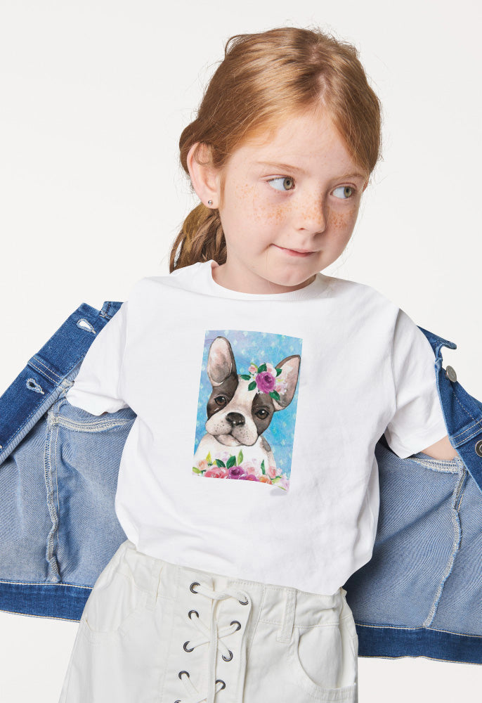 Polera Unicolor Con Estampado - Bulldog Frances - Moxy Pet Box