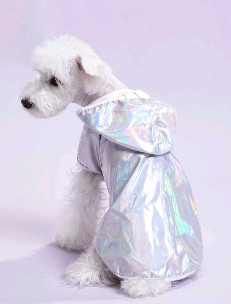 Impermeable Plateado Para Mascotas