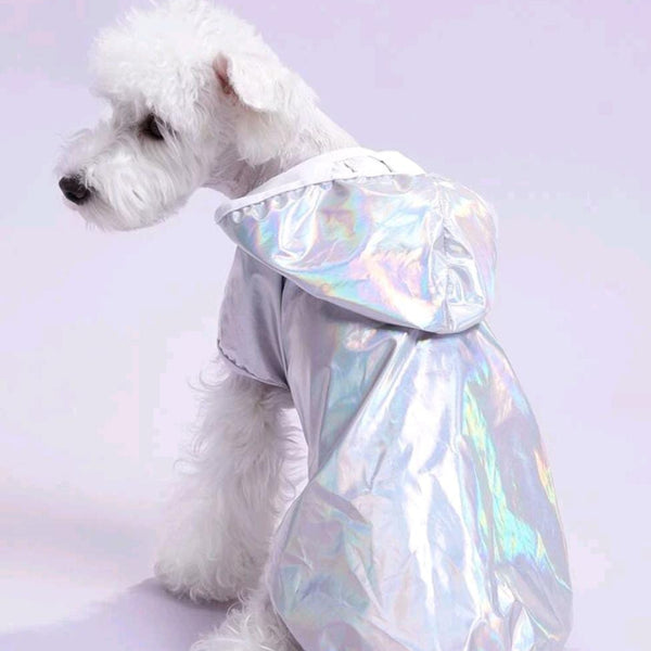 Impermeable Plateado Para Mascotas