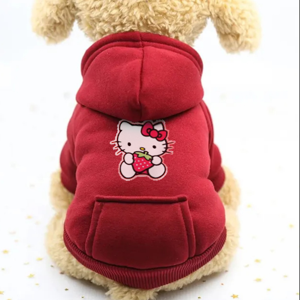 Hello Kitty Burgundy Pet Sweatshirt Size S
