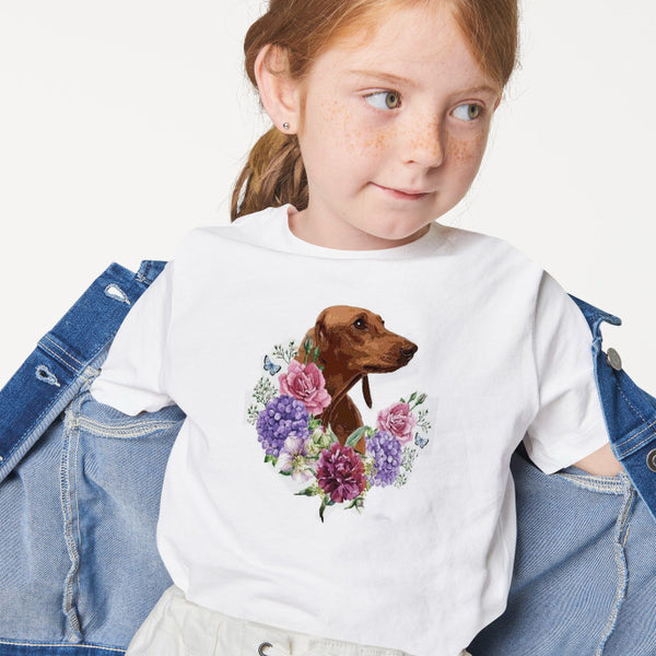 Polera Unicolor Con Estampado - Perro Salchicha - Moxy Pet Box